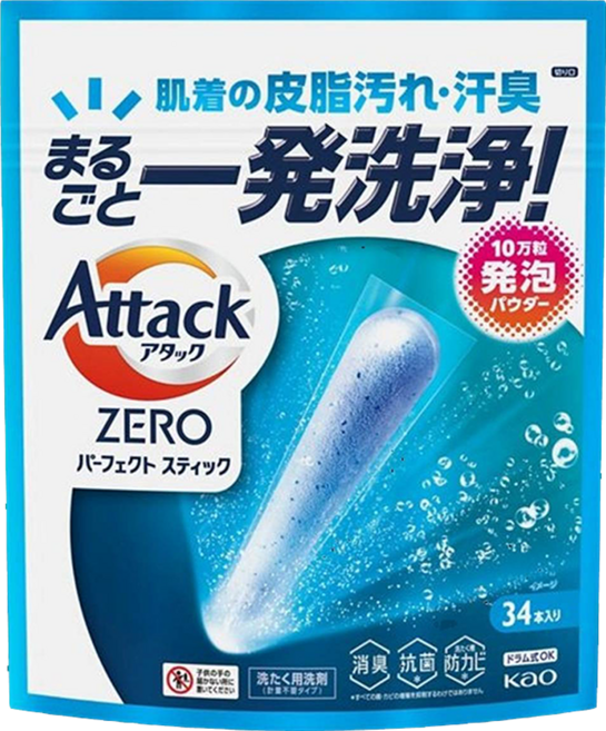Attack ZERO 極效洗衣霸, 34顆, 1袋