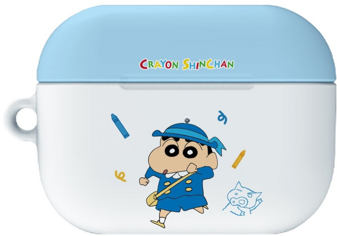 코쿼드 짱구는 못말려 포인트 패턴 하드케이스, 크레용 짱구, 1개, 에어팟 프로 2세대