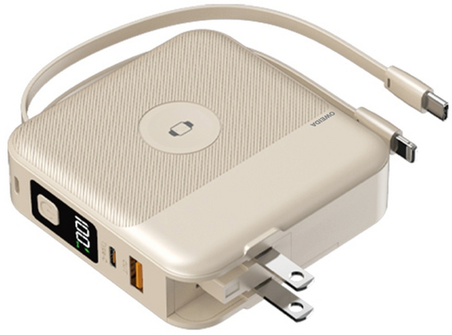 OWEIDA 歐威達 AI智能無線充行動電源 10000mAh, BS-WL720, 奶茶色