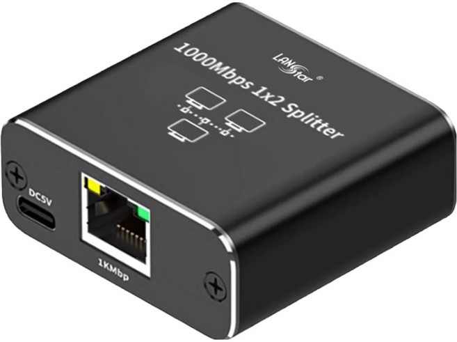 랜스타 회선 동시분배 1Gbps 기가비트 지원 1 : 2 인터넷 랜 분배기, LS-LAN1002, 1개