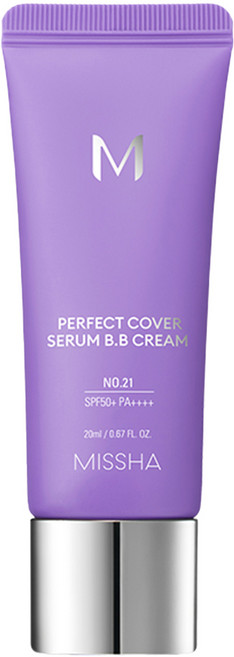 MISSHA 台灣公司貨 完美遮瑕BB霜 SPF50+ PA++++, No.21白皙色, 20ml, 1條