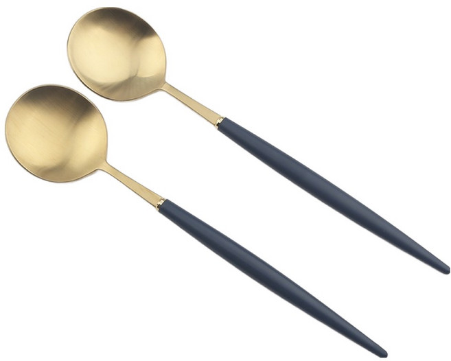 보겐 알르망드 골드 커트러리 디너 스푼, 블루, 2개