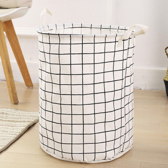 모든리드 북유럽 방수 접이식 세탁바구니 욕실 침실겸용 빨래바구니, 화이트