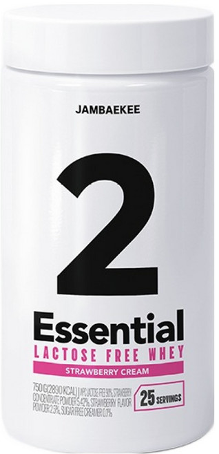 Jambaekee Essential 無乳糖乳清蛋白 草莓奶油口味, 750g, 1個