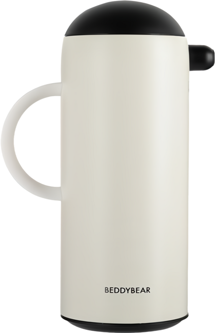 BEDDYBEAR 杯具熊 316不鏽鋼玻璃內膽保溫壺, 1個, 白色, 1600ml