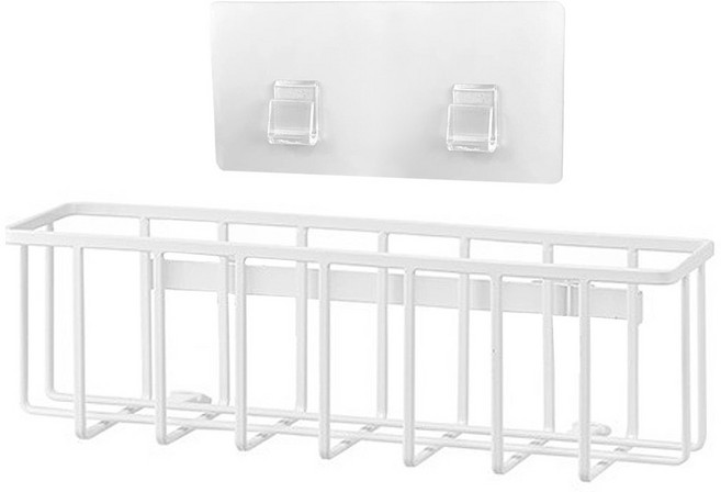 메오 부착식 공간활용 주방 수납 싱크대 스펀지 선반 L, 화이트, 1개