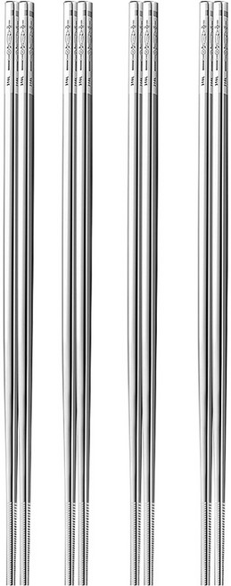 316不鏽鋼筷子, 銀色, 筷子, 4雙