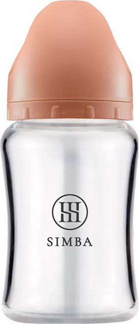 Simba 小獅王辛巴 蘊蜜質金玻璃寬口防脹氣奶瓶, 覓粉, 1個, 180ml