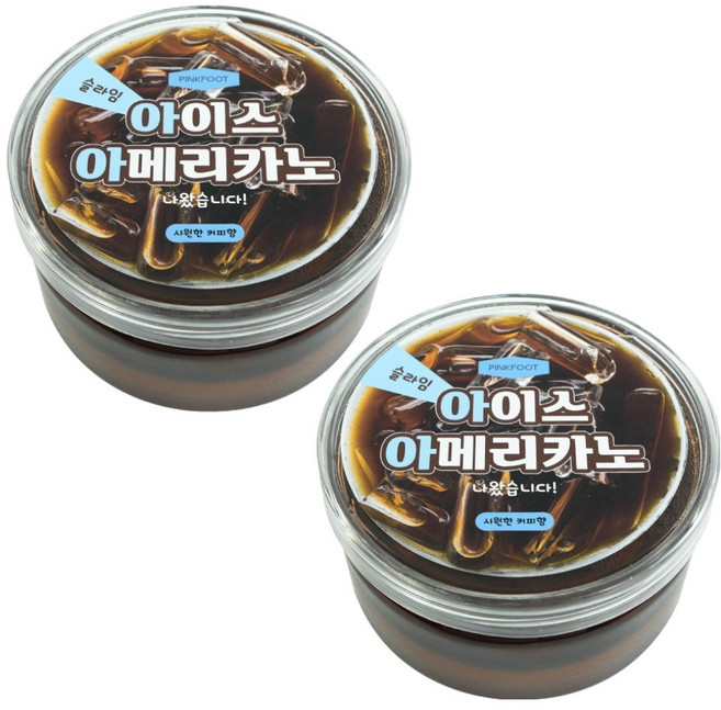 핑크풋 아이스 아메리카노 슬라임, 혼합색상, 226g, 2개