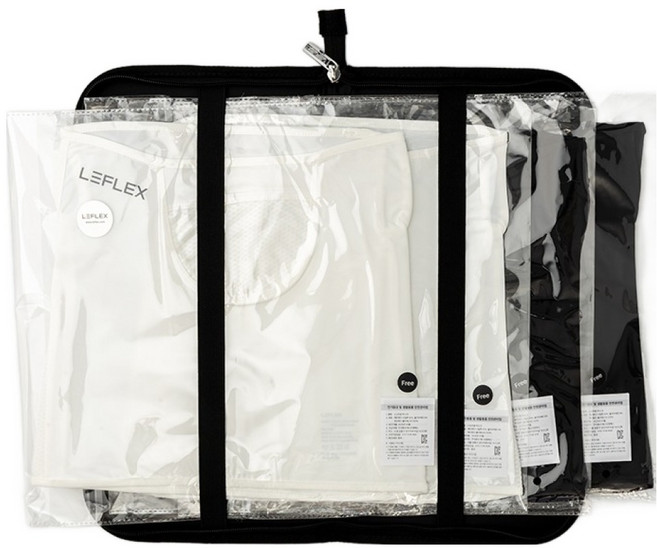 르플렉스 라운드메쉬 자외선 차단 마스크 + 파우치 세트, 화이트2 + 블랙2, 1세트