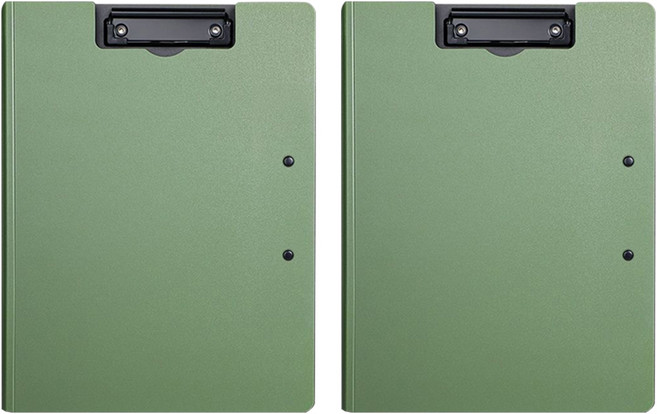 생활업글연구소 양방향 클립보드 덮개형 A4, 그린, 2개