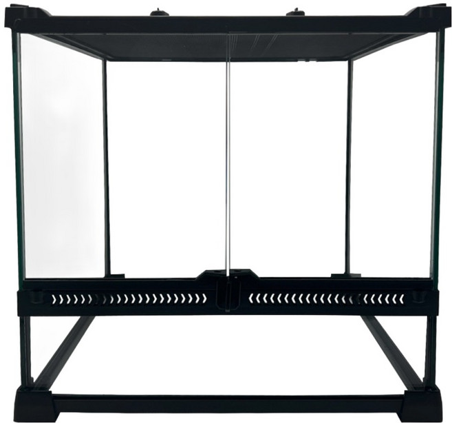 노모이펫 파충류 레인포레스트 탱크 사육장 더블도어 30 x 30 x 30 cm YL-114, 1개, 투명 + 블랙