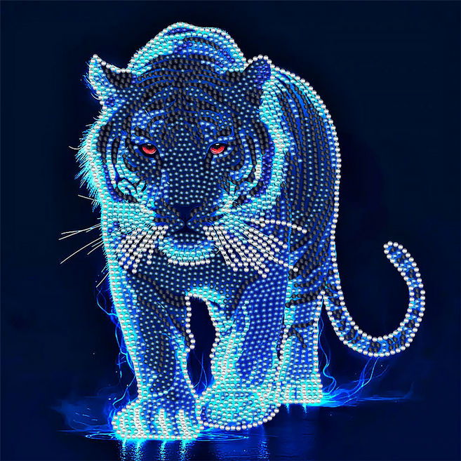 비엠디자인 화려한 네온 보석십자수, 스페이스 호랑이, 1개