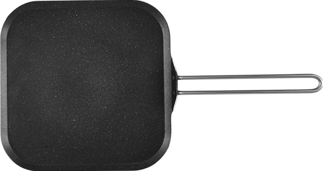 에델코첸 통3중 인덕션 스텐 사각 토스트 그리들 팬 그레이마블, 28cm, 1개