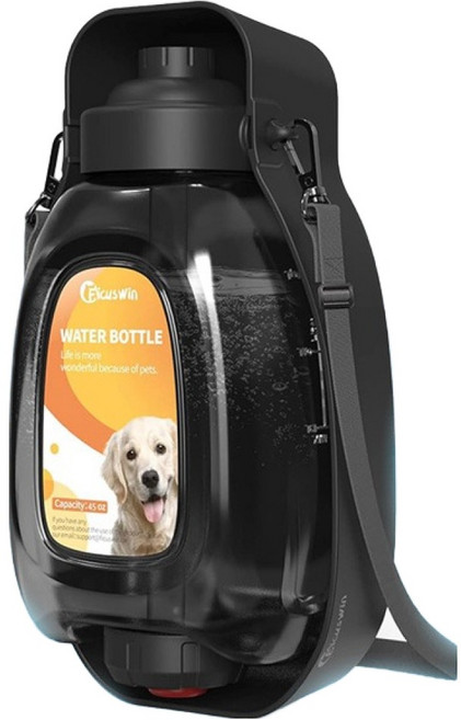 레드퍼피 반려동물 폴더 물병, 시크 블랙, 1개