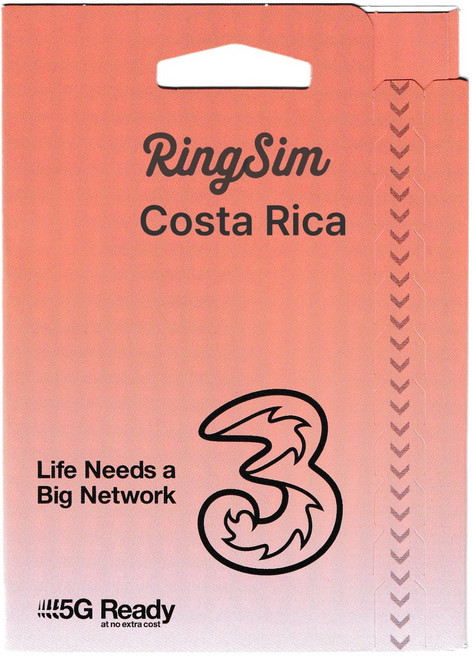 링심 코스타리카 5G 쓰리심 유심칩, 1개, 30일, 총 12GB