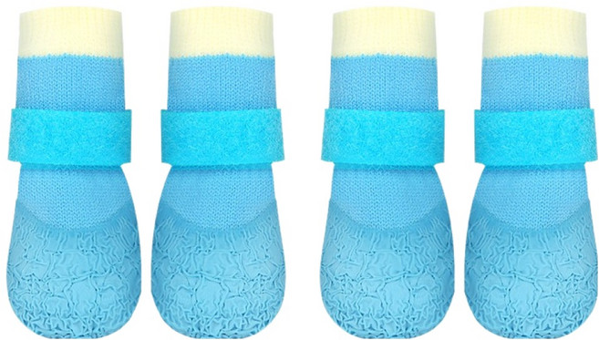 PASTEL PET 寵物彩色防水襪鞋, 藍色, 4個