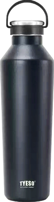 TYESO 泰碩 304不鏽鋼運動水壺, 瑪瑙黑, 900ml, 1個