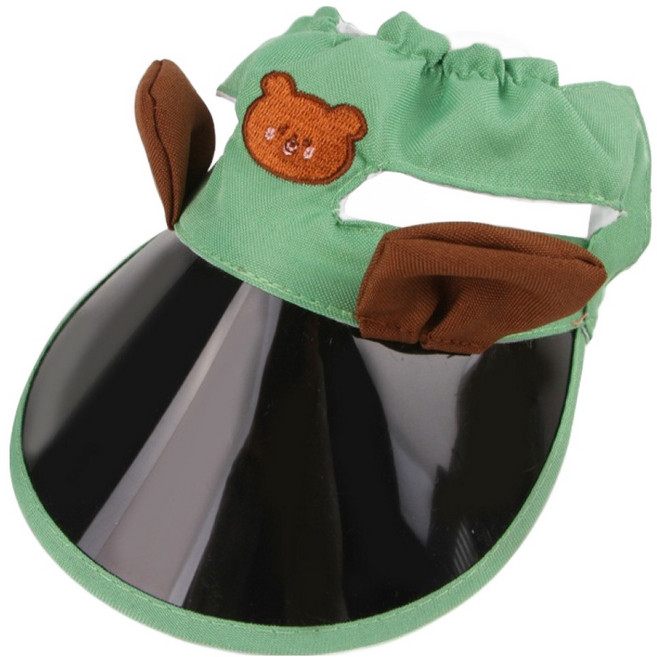 파스텔펫 반려동물 쫑긋 베어 썬캡, 그린, 1개