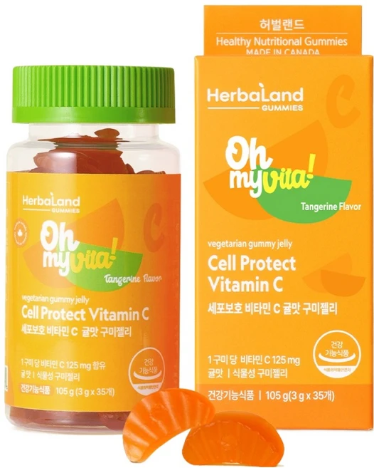 허벌랜드 세포보호 비타민C 귤맛 구미젤리, 35정, 1개 - 쿠팡