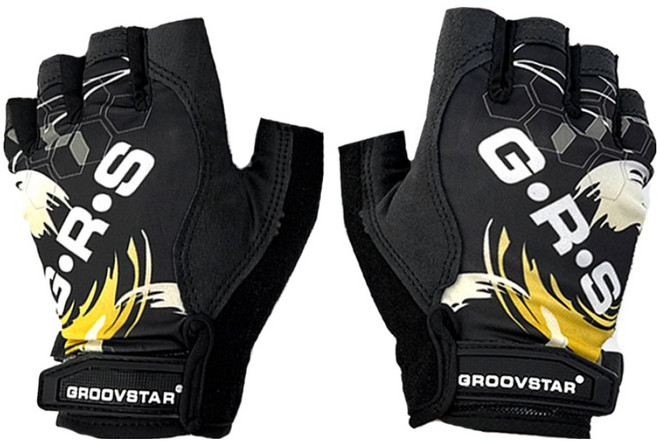 그루브스타 제코 GRS MTB 자전거 충격방지 마클 스포츠 반장갑 양손착용 세트, 블랙, 1세트