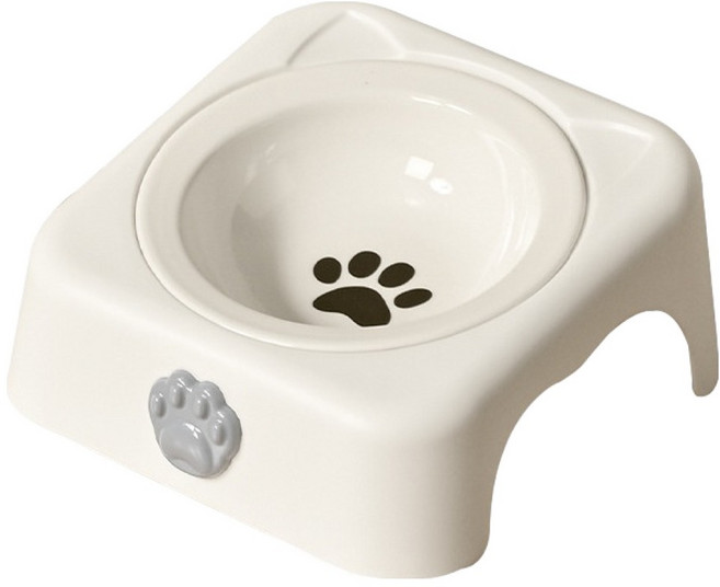 파스텔펫 반려동물 캣풋 세라믹 식기 18 x 18 x 8 cm, 화이트, 1개