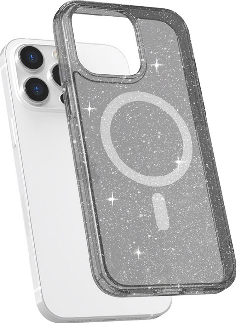JTLEGEND Glitter Mag 手機 雙料防摔殼 保護殼 iPhone 15 Pro MagSafe 軍規防摔 透黑色