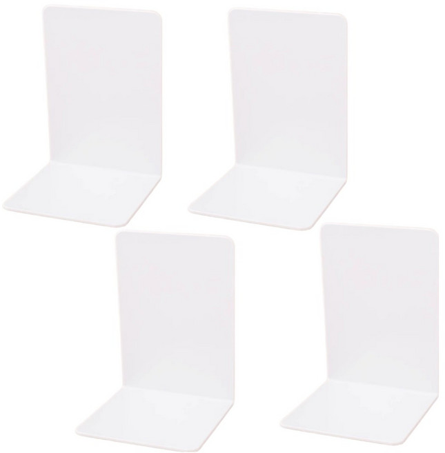 미소로운 심플한 견고한 탁상용 북엔드 4p, 화이트