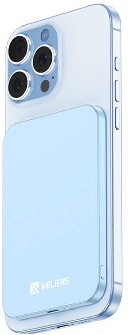 멜리언스 맥세이프 알루미늄 마그네틱 보조배터리 3000mAh C타입, 스카이 블루, ML-LWK03