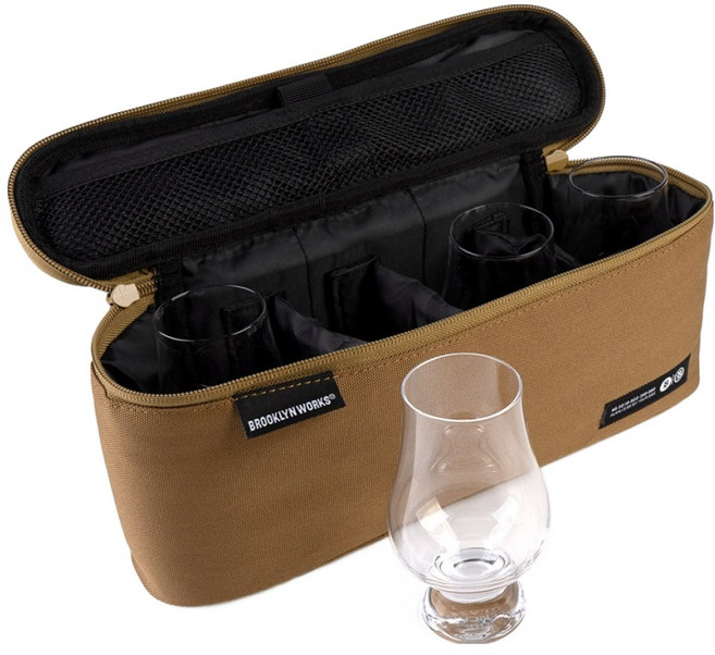 글렌캐런 캠핑에디션 글래스 4종 + 브룩클린웍스 여행 캠핑용 트래블 글래스백 M 탄 세트, 1세트