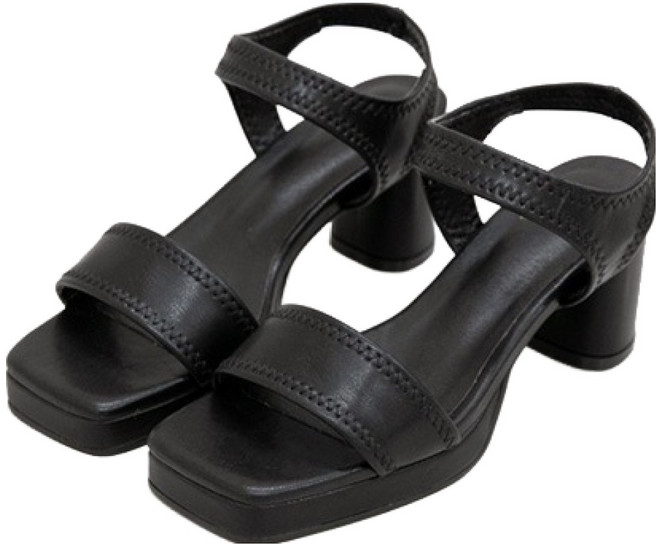 분홍코끼리 여성용 밀착핏 가보시 스판 샌들 7.5cm