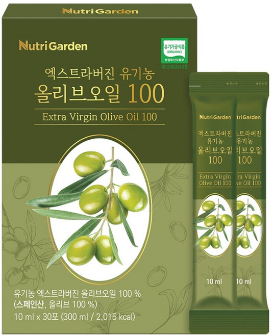 뉴트리가든 엑스트라버진 유기농 올리브오일 100 30p, 300ml, 1개