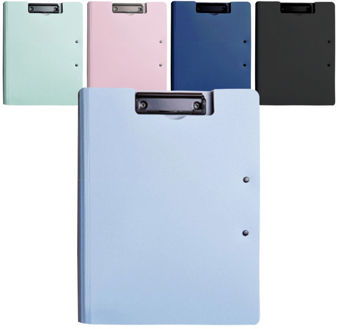 하늬통상 양방향 A4 클립보드 5개, 블랙, 네이비, 그린, 블루, 핑크, 1세트