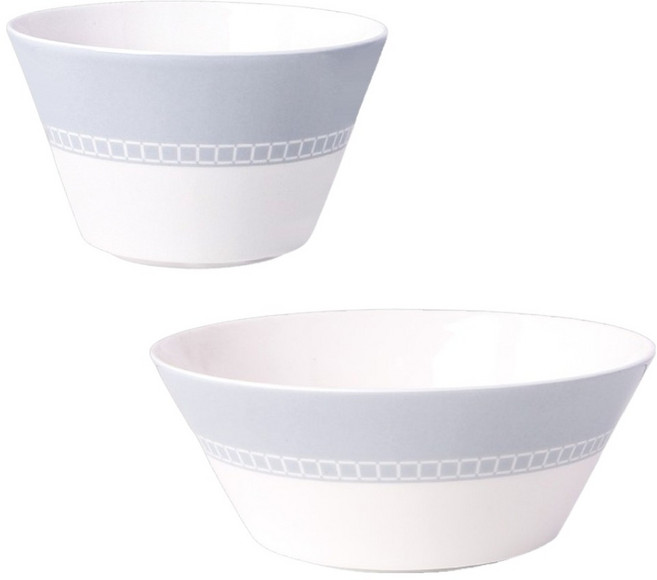 한국도자기 본차이나 아름 1인 공기 대접 세트, 그레이, 1세트, 공기 + 대접