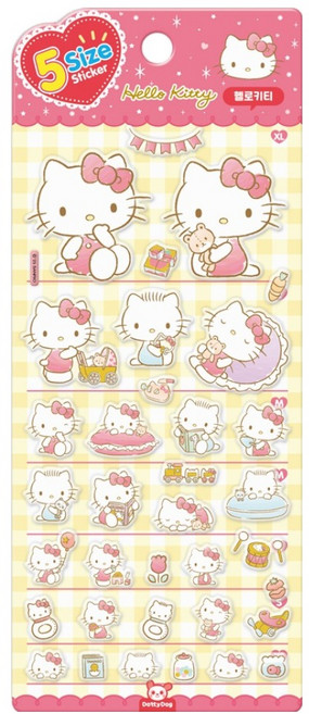 산리오 5사이즈 스티커, 헬로키티, 도티도그
