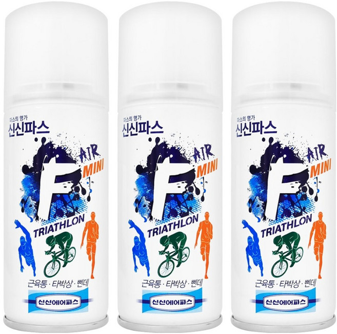 신신파스 신신제약 미니 뿌리는 스프레이 신신에어파스 F 100ml, 1개입, 3개