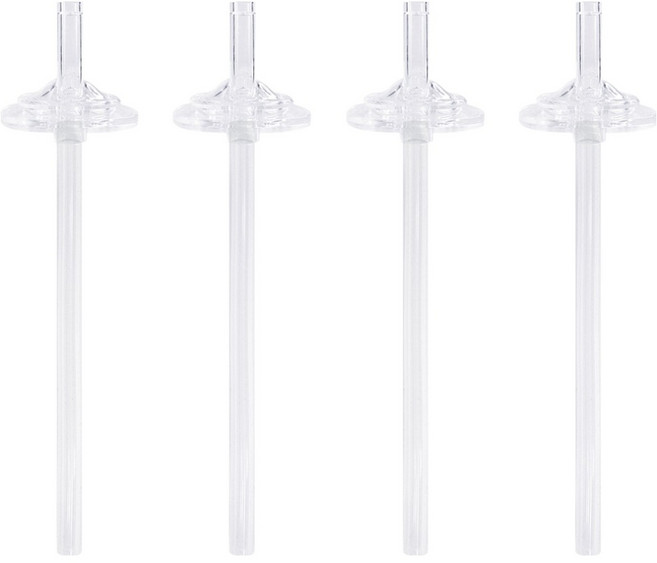토비앤몰리 교체용 실리콘 2단계 투명 빨대꼭지 4p + 대롱 4p 세트 280ml, 1세트, WHITE 4P