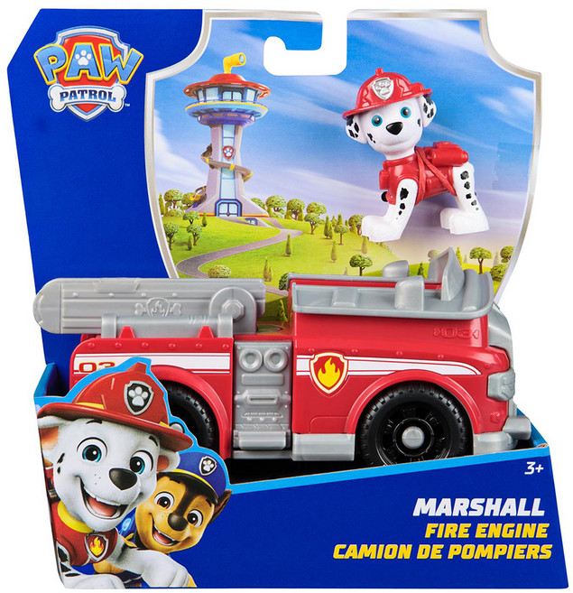 PAW PATROL 汪汪隊立大功 救援車基本車輛組系列, 消防車 紅色 + 毛毛 白色, 1組