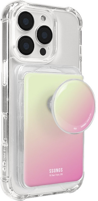 쏭스디자인 에폭시 맥세이프 3카드팩 + 톡홀더 세트, G15 멜론핑크, 1세트