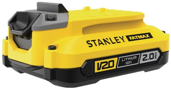 STANLEY TOOLS 20V 滑軌式鋰電池 2.0Ah SB202, 1入, 1個