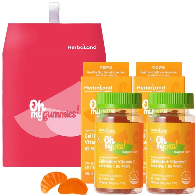허벌랜드 세포보호 비타민C 귤맛 구미젤리, 70정, 2개 - 쿠팡