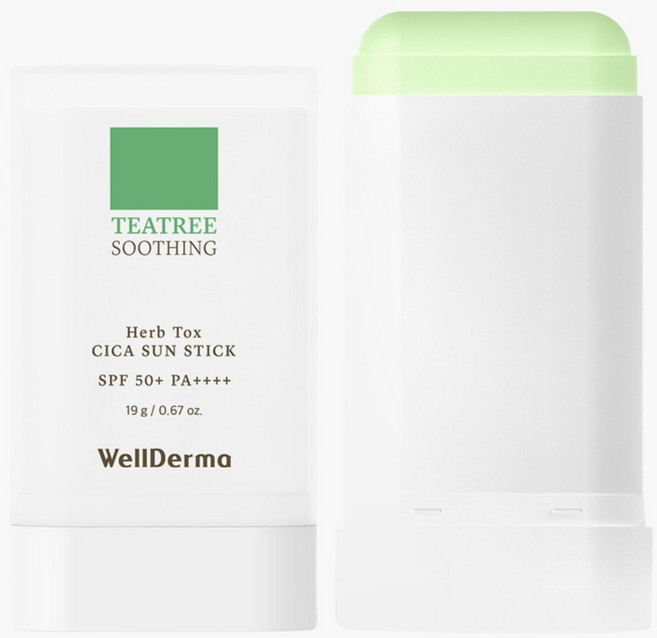 WellDerma 茶樹舒緩草本積雪草控油清爽防曬棒 SPF50 PA++++, 19g, 1個