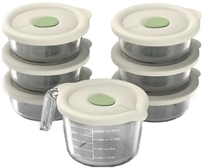 코멕스 클리어 멀티쿡 밥 국용기 6p + 계란찜 용기 세트, 화이트, 1세트