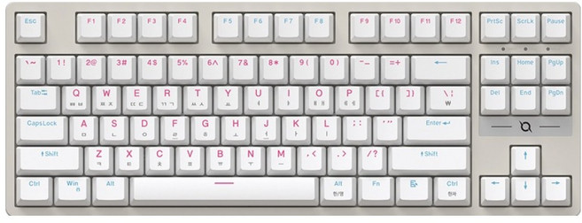 COX 교체축 게이밍 기계식 유선 텐키리스 키보드, White, CK480, 적축