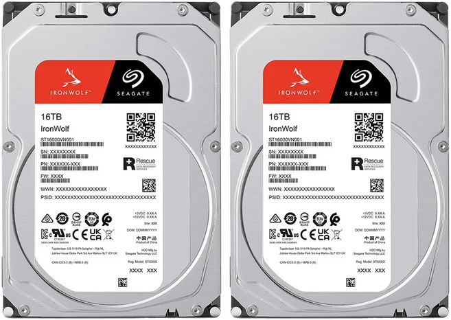씨게이트 IronWolf NAS HDD 패키지 2p, 16TB, ST16000VN001 - 쿠팡