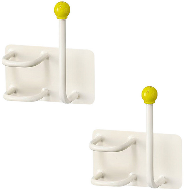 더자카 무타공 헤어밴드 브러쉬 정리수납, 옐로, 2개