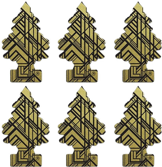 리틀트리 차량용 디퓨저 종이 방향제, 골드, 6개