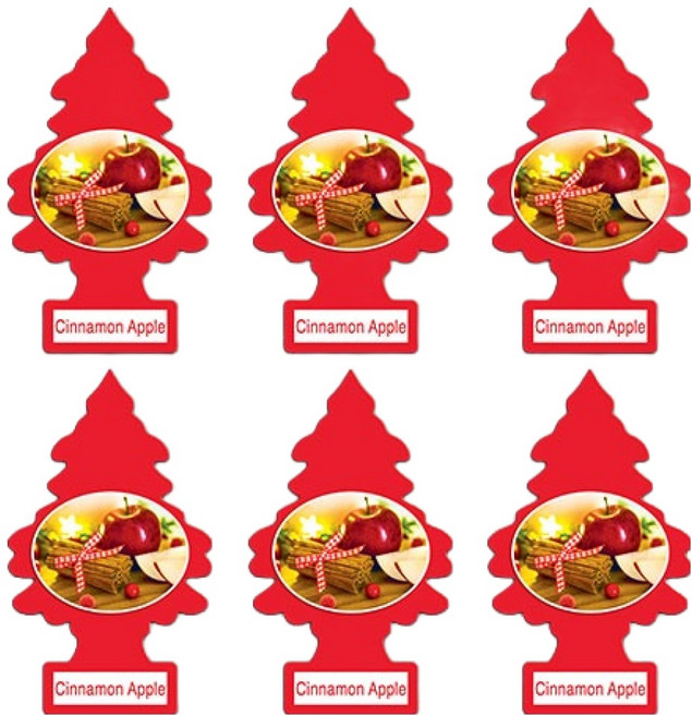 리틀트리 종이 차량용 방향제, 6개, 시나몬 애플