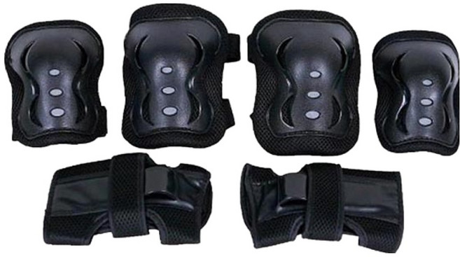 랜드웨이 모션 보호대 성인용 무릎 + 팔꿈치 + 손목 세트, 블랙L, 1세트