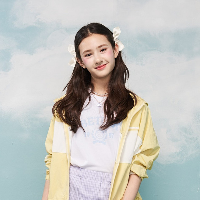 애플핑크 주니어 아치형캐릭터나염반팔 티셔츠 S313